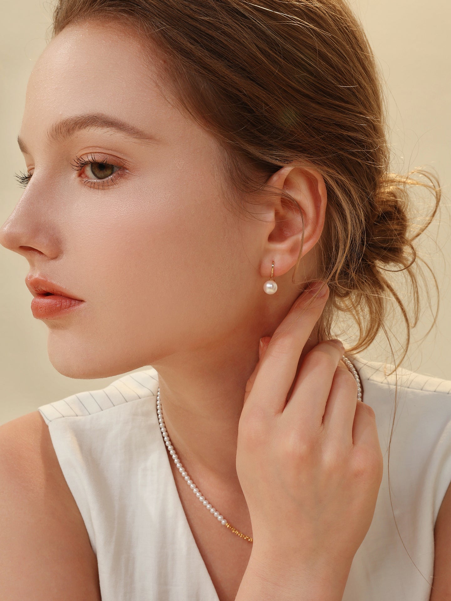 Japanese Akoya Saltwater Pearl Saltwater Pearl Earrings AAA Clean Surface Genuine Cultured Pearl Fine Jewelry