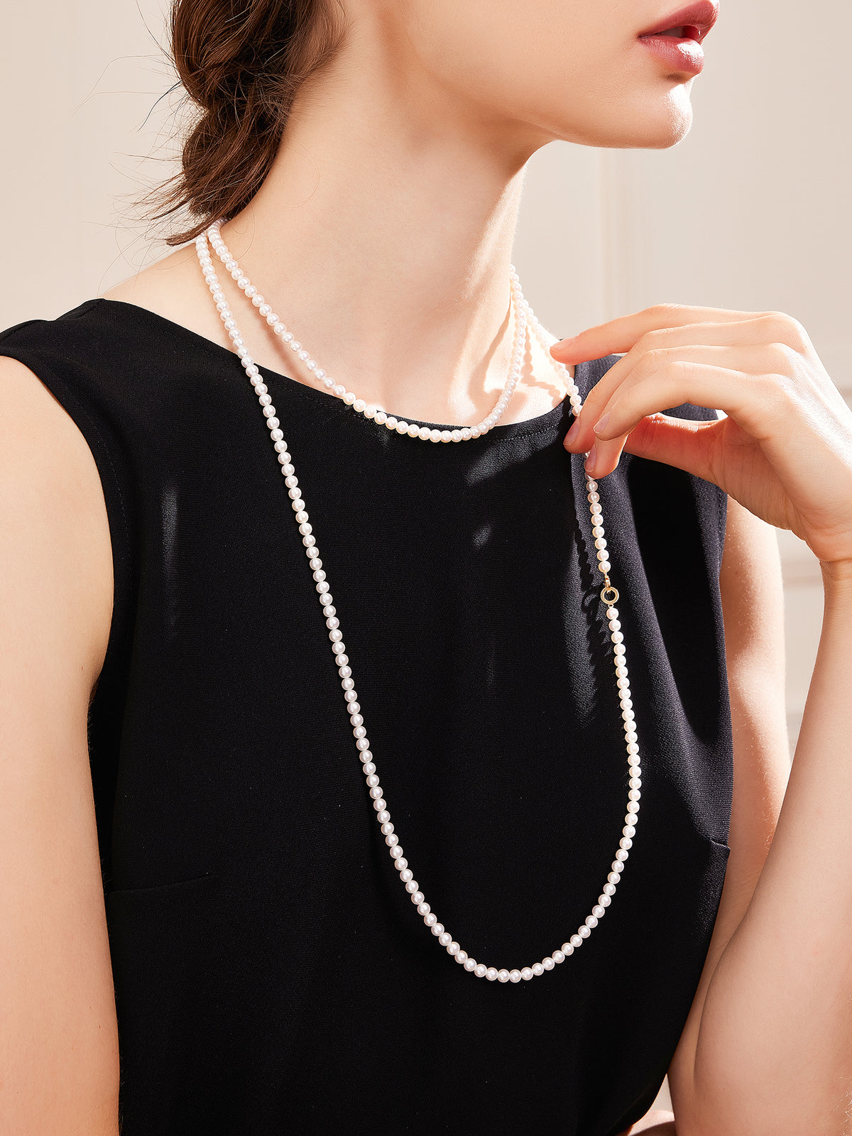 Natural Cultured Freshwater Pearl 18K Strand Necklace
