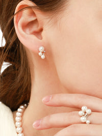 Japanese Akoya Saltwater Pearl Saltwater Pearl Earrings AAA Clean Surface Genuine Cultured Pearl Fine Jewelry