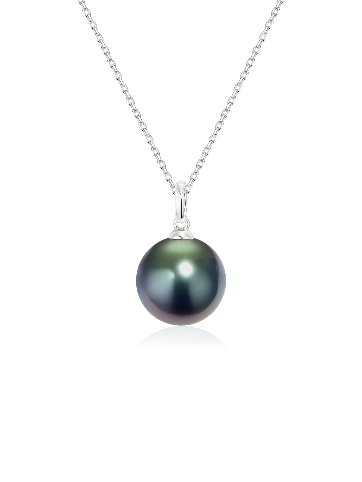 Natural Cultured Saltwater Peacock Green Tahitian Pearl  18K Gold Necklace -Comes with an S925 silver chain