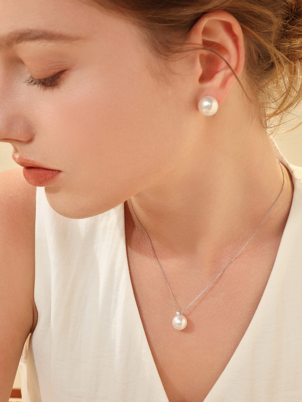 Classic style Certified Natural Golden South Sea Pearl Earring Perfect Round High Luster Luxury Wedding Jewelry for Her
