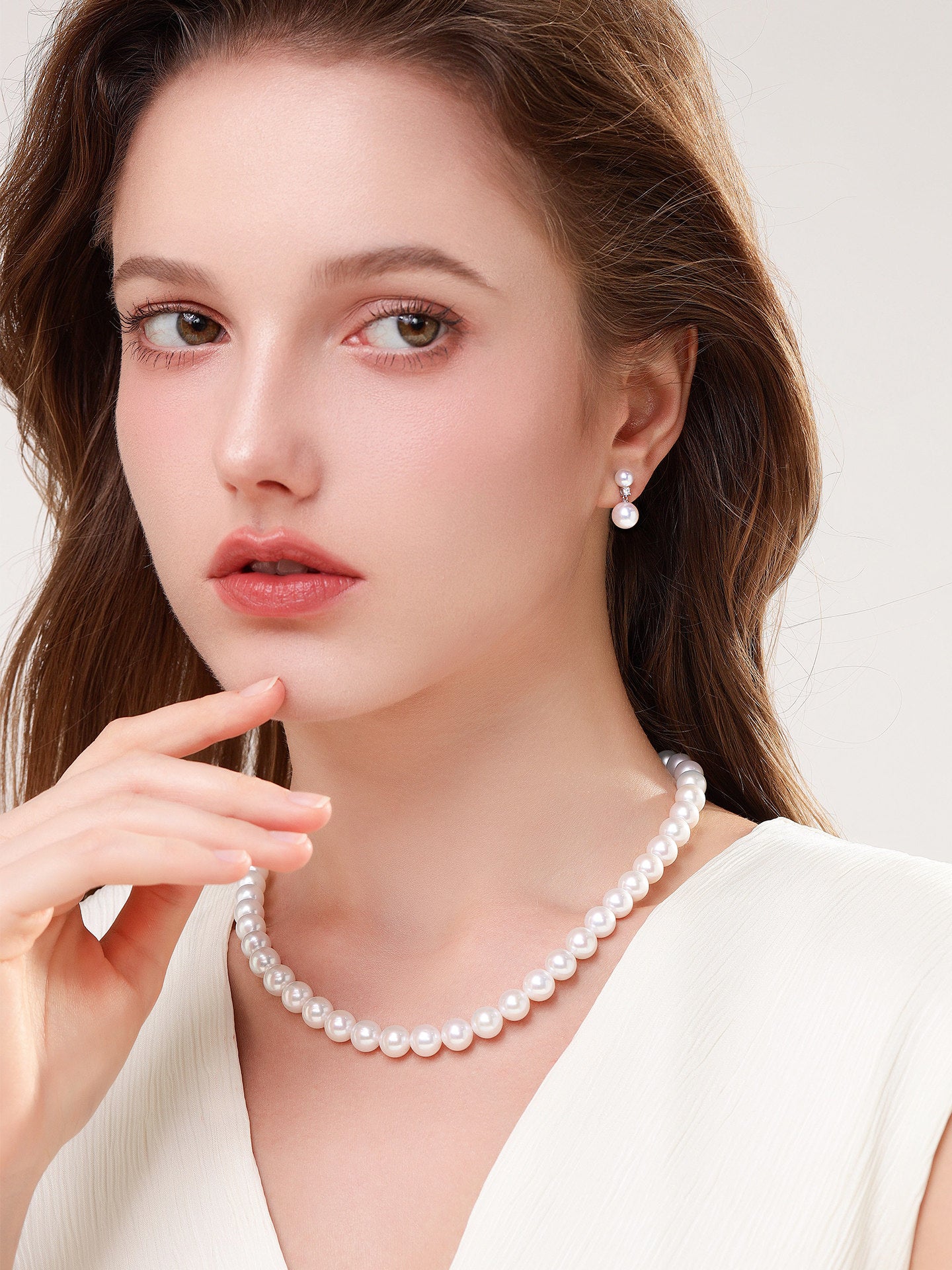 Natural Cultured Freshwater Pearl 18K Strand Necklace