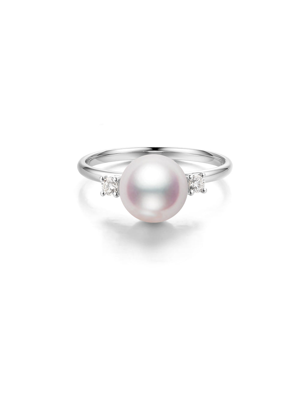 Tiny Akoya Saltwater Pearl Ring Minimalist High Luster Office Commute Fine Jewelry