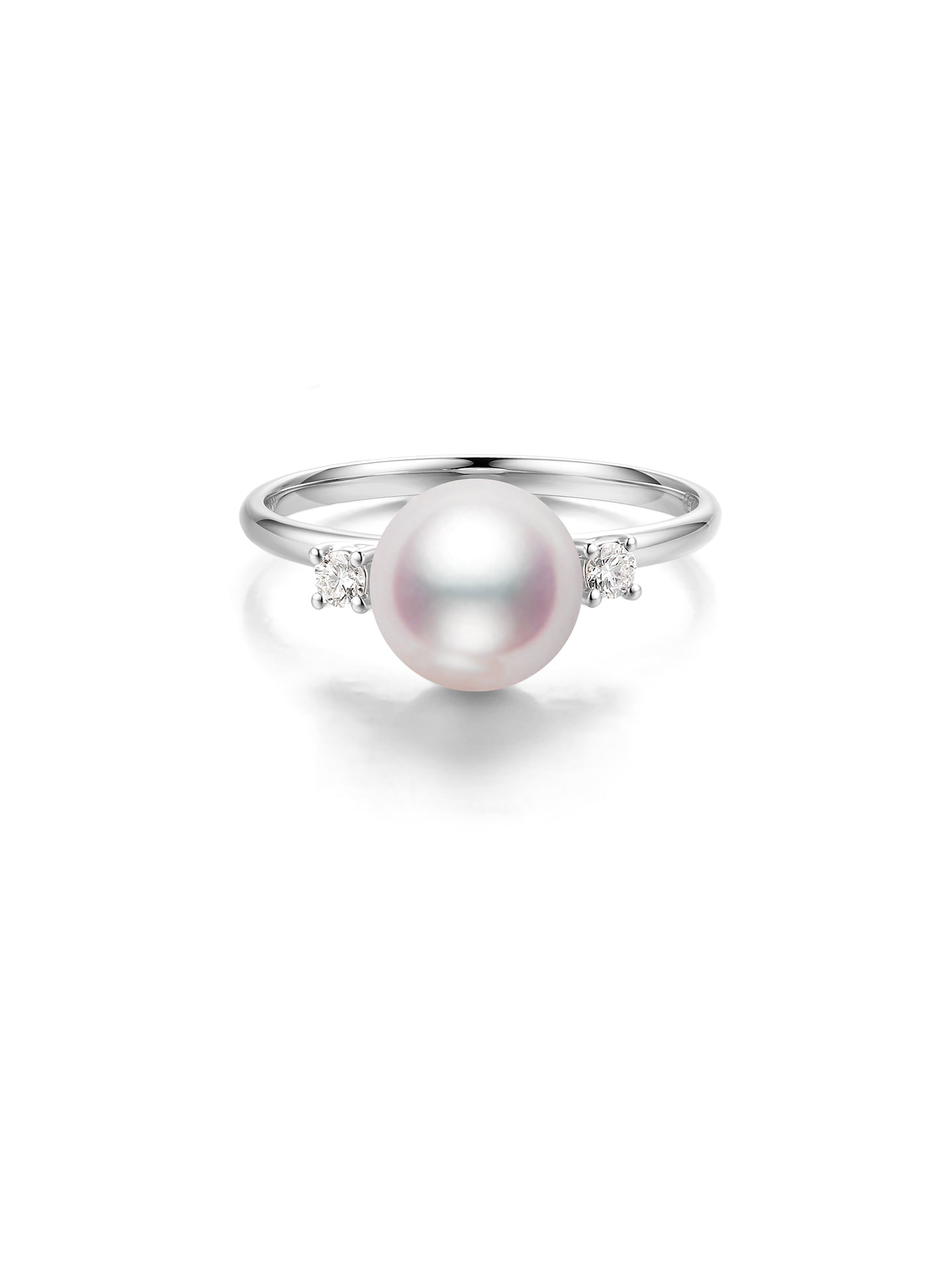 Tiny Akoya Saltwater Pearl Ring Minimalist High Luster Office Commute Fine Jewelry
