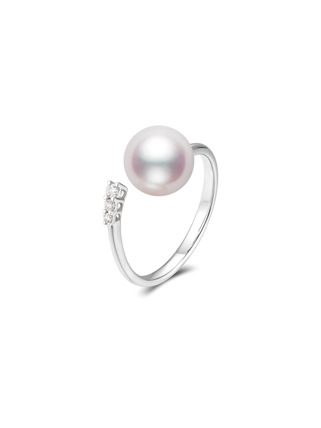Tiny Akoya Saltwater Pearl Ring Minimalist High Luster Office Commute Fine Jewelry
