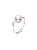 Tiny Akoya Saltwater Pearl Ring Minimalist High Luster Office Commute Fine Jewelry