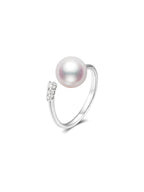 Tiny Akoya Saltwater Pearl Ring Minimalist High Luster Office Commute Fine Jewelry