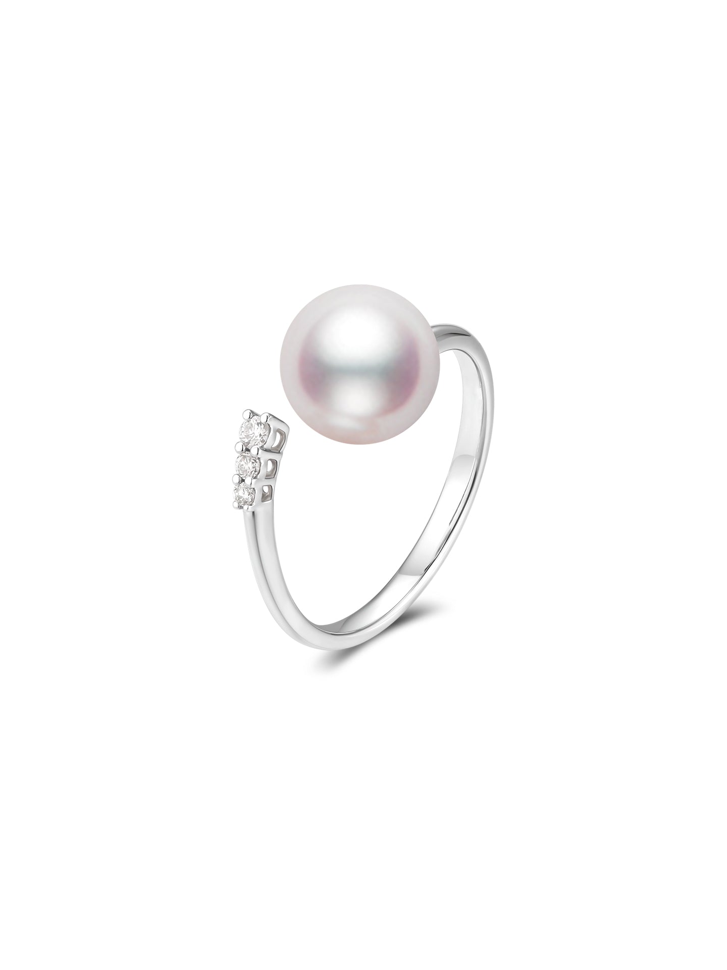 Tiny Akoya Saltwater Pearl Ring Minimalist High Luster Office Commute Fine Jewelry