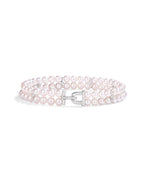 Natural Cultured Saltwater Akoya Pearl 18K Gold and Natural Diamond Bracelet