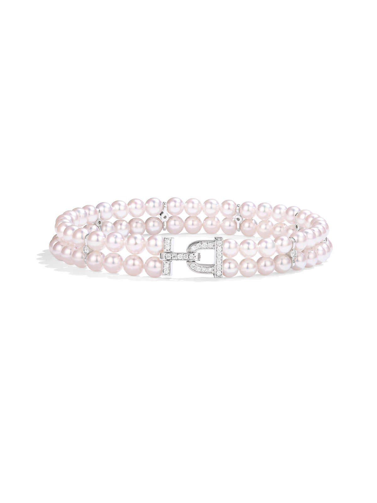 Natural Cultured Saltwater Akoya Pearl 18K Gold and Natural Diamond Bracelet