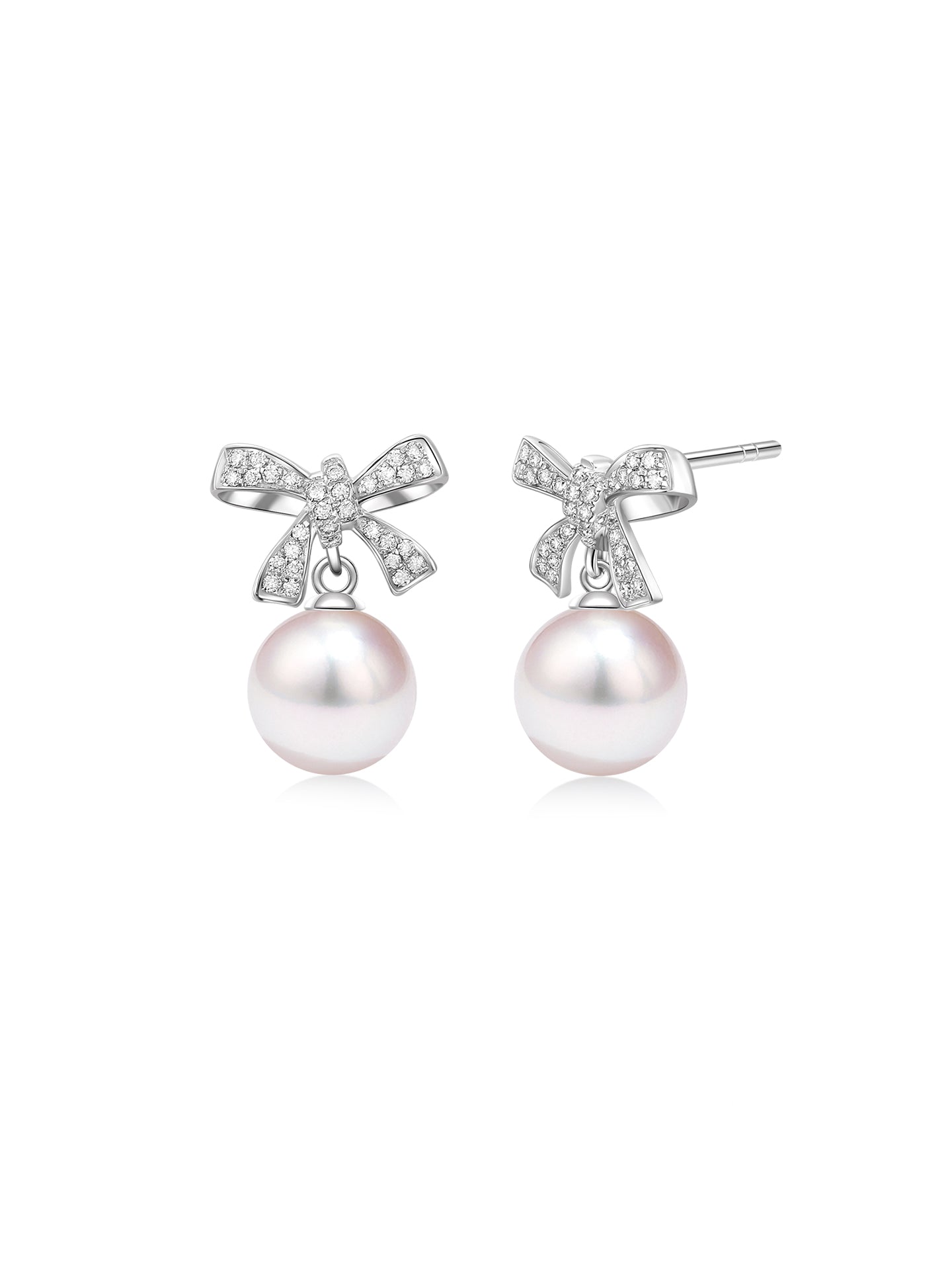 Japanese Akoya Saltwater Pearl Saltwater Pearl EarringsAAAClean Surface Genuine Cultured Pearl Fine Jewelry