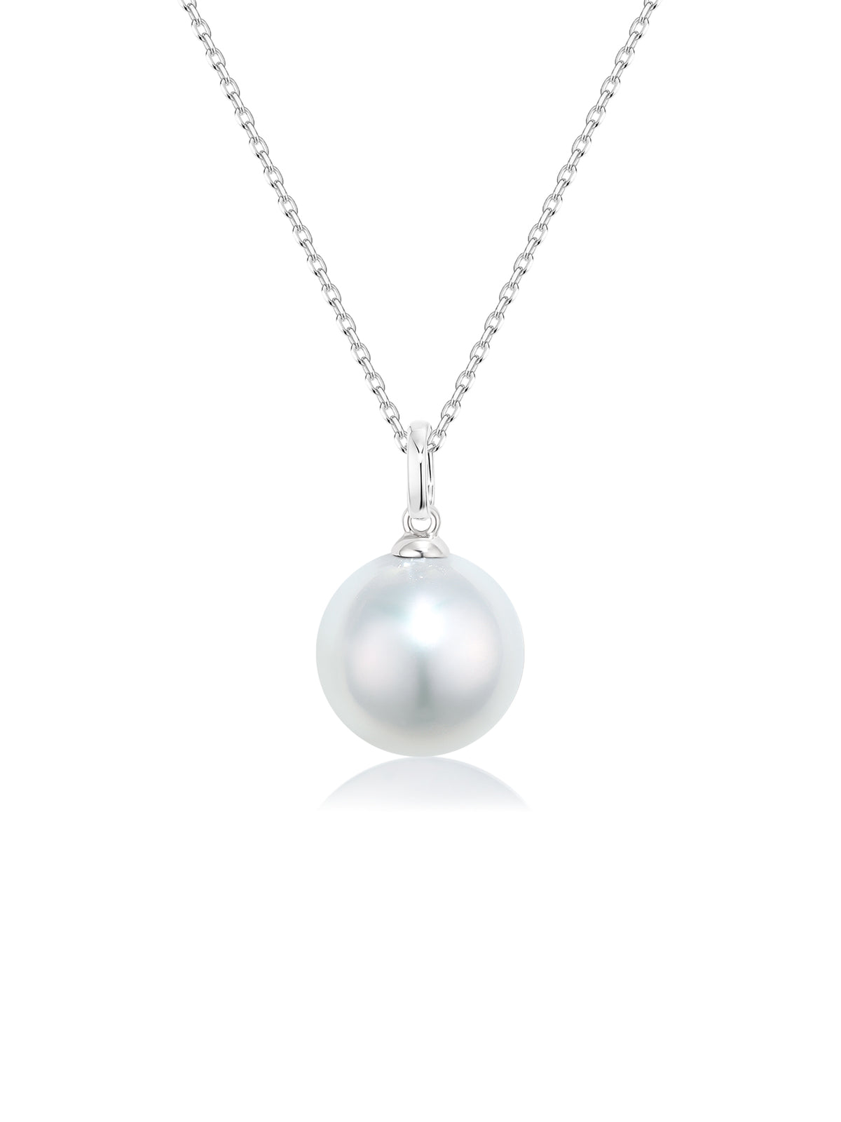 Natural Cultured Saltwater South Sea White Pearl 18K Gold Necklace -Comes with an S925 silver chain