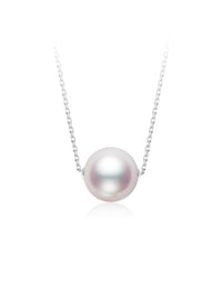 Natural Cultured Saltwater Akoya Pearl 18K Gold Necklace