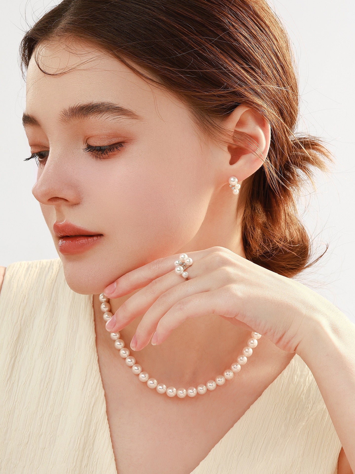 Japanese Akoya Saltwater Pearl Saltwater Pearl Earrings AAA Clean Surface Genuine Cultured Pearl Fine Jewelry
