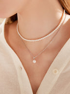 Natural Cultured Saltwater Akoya Pearl 18K Gold Necklace