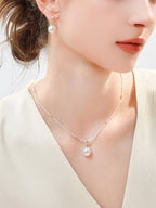 Japanese Akoya Saltwater Pearl 18K Gold Keshi Pearl Necklace Natural Cultured Saltwater Pearl