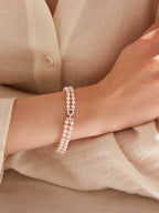 Natural Cultured Saltwater Akoya Pearl 18K Gold and Natural Diamond Bracelet