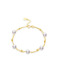 Mirror Luster Akoya Saltwater Pearl Bracelet  Elegant Office Lady Fine Jewelry