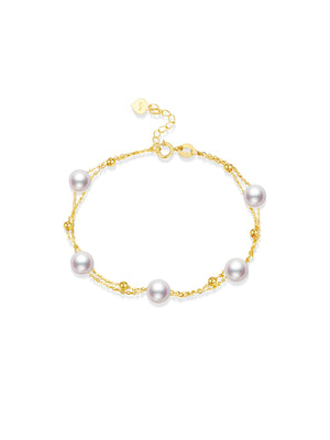 Mirror Luster Akoya Saltwater Pearl Bracelet  Elegant Office Lady Fine Jewelry