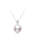 Natural Cultured Saltwater Akoya Pearl 18K Gold Necklace Natural diamond