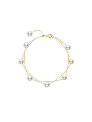 Mirror Luster Akoya Saltwater Pearl Bracelet  Elegant Office Lady Fine Jewelry